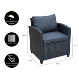 Stockholm loungestoel tuin | wicker | zwart