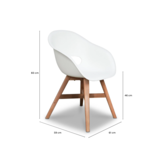 Karlstad dining tuinstoel | kunststof + hardhout | wit