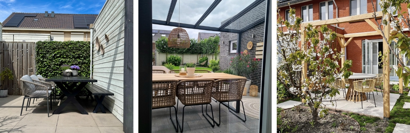 Achtertuin ideeën rijtjeshuis tuinmeubelen