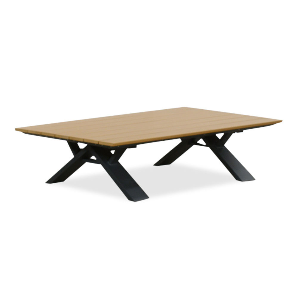 Genova hoek loungeset 6 personen | aluminium + polywood | antraciet | 3-delig - 308x234cm