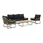 LUX outdoor living Portofino stoel-bank loungeset 5 personen | aluminium + teakhout | zand | 4-delig