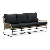 Portofino stoel-bank loungeset 5 personen | aluminium + teakhout | zand | 4-delig