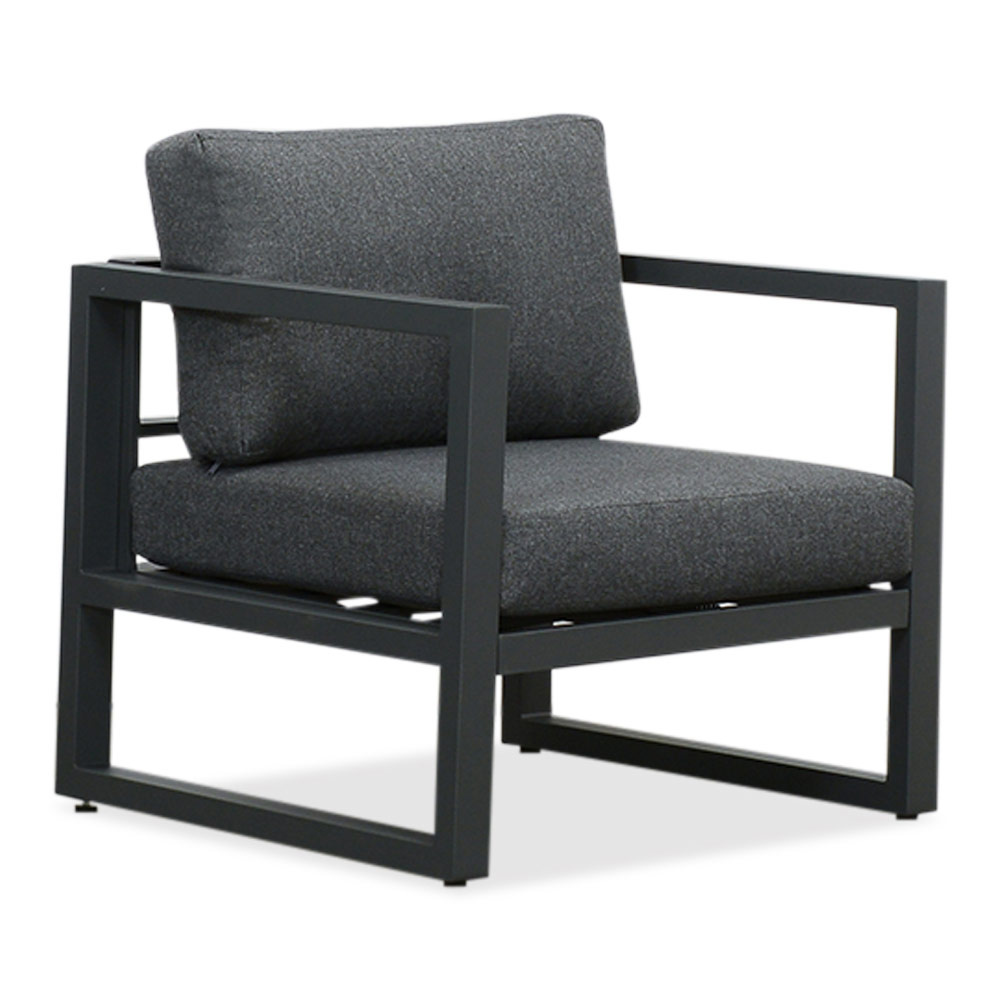 Cordoba stoel-bank loungeset 5 personen | aluminium | antraciet | 4-delig