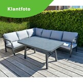 Attica dining loungeset 6 personen | aluminium + touw | antraciet | 4-delig - 265x204cm