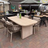 Dakota dining tuinstoel | touw + aluminium | beige/wit