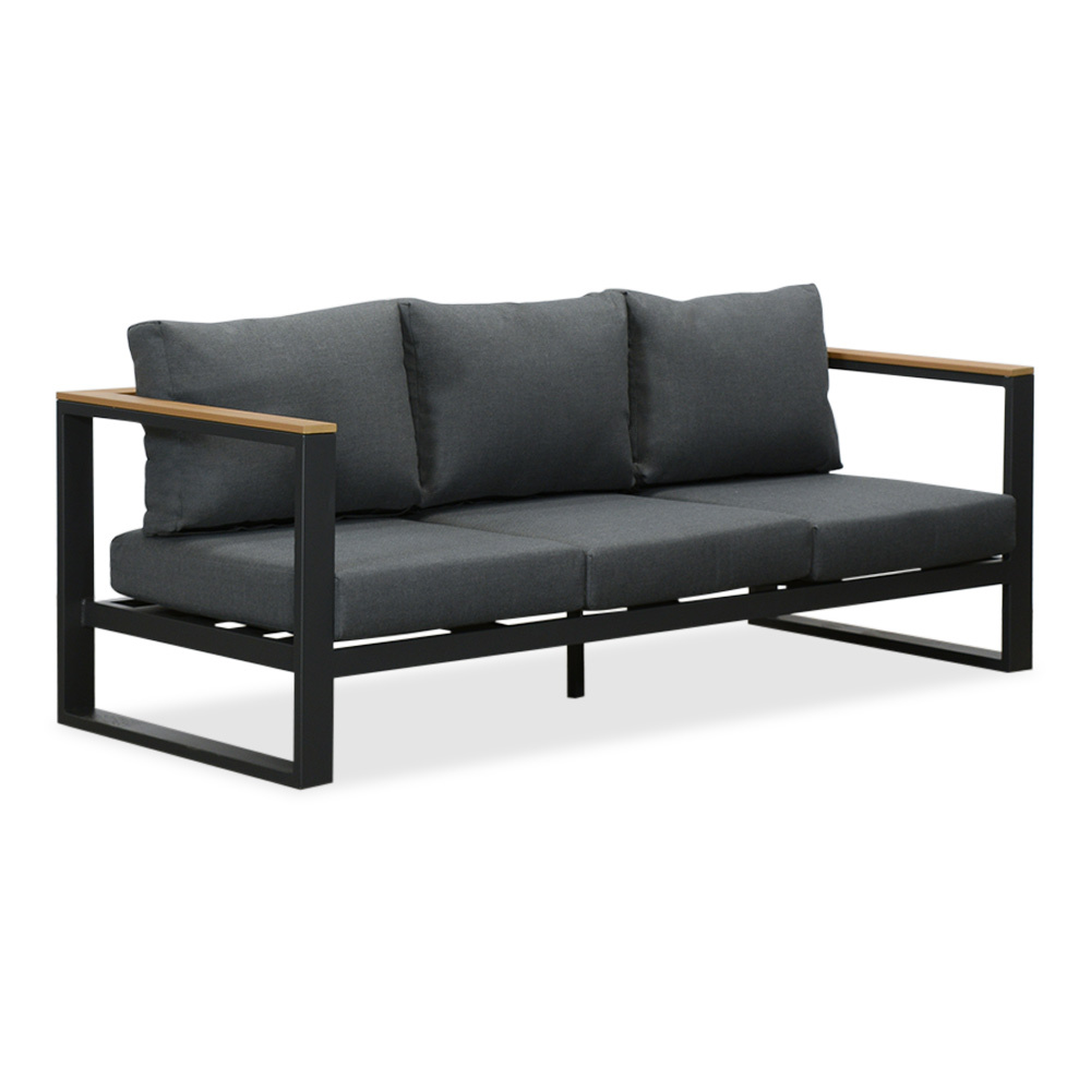 Nebraska stoel-bank loungeset 5 personen | aluminium + polywood | antraciet | 5-delig