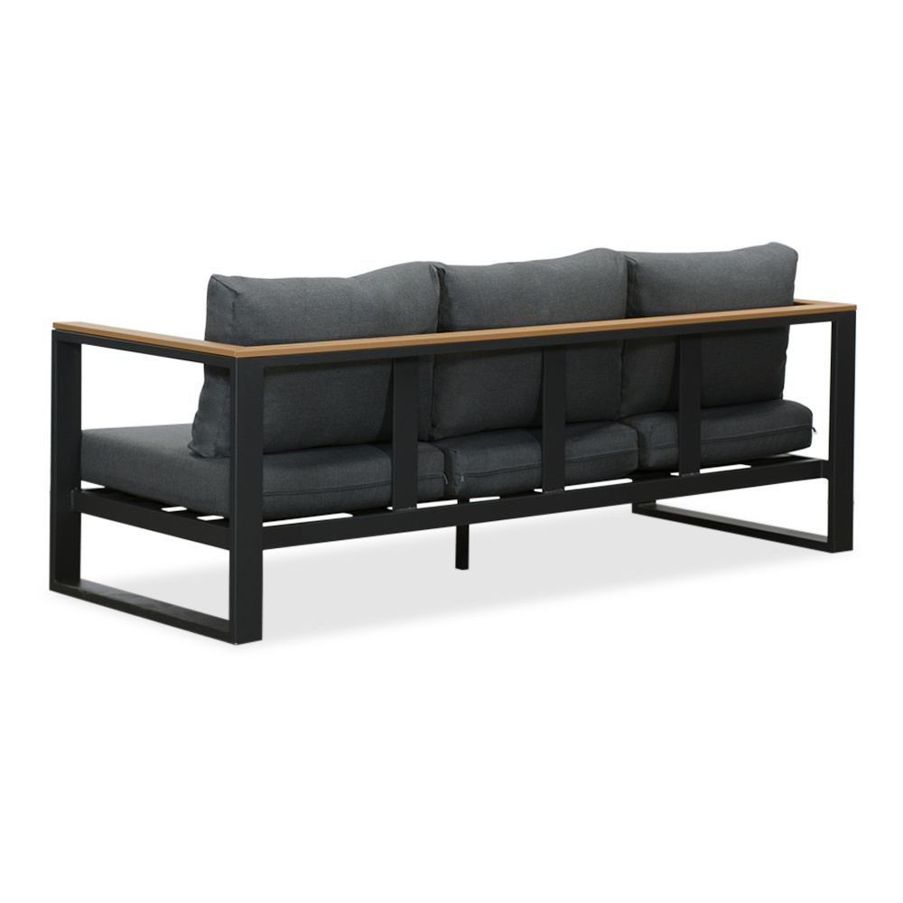Nebraska stoel-bank loungeset 5 personen | aluminium + polywood | antraciet | 5-delig
