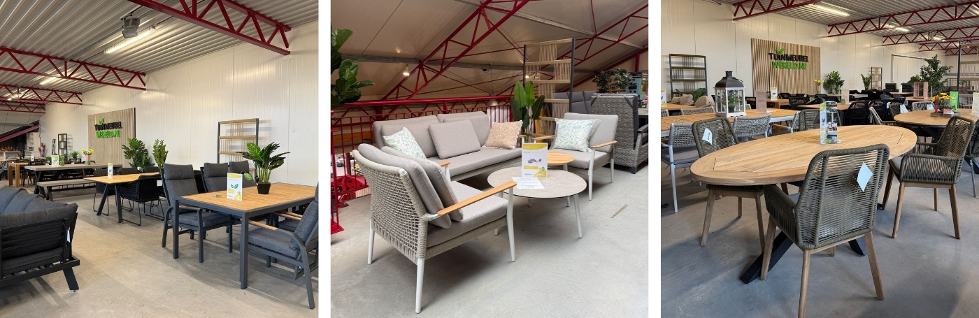 Tuinmeubelen assortiment showroom Edam