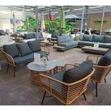 Flow loungestoel tuin set van 2 | wicker + aluminium | Bamboo antraciet