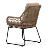 Cleve/Valencia Sahara Dust dining tuinset | 4 personen | teakhout + touw | 200cm ovaal