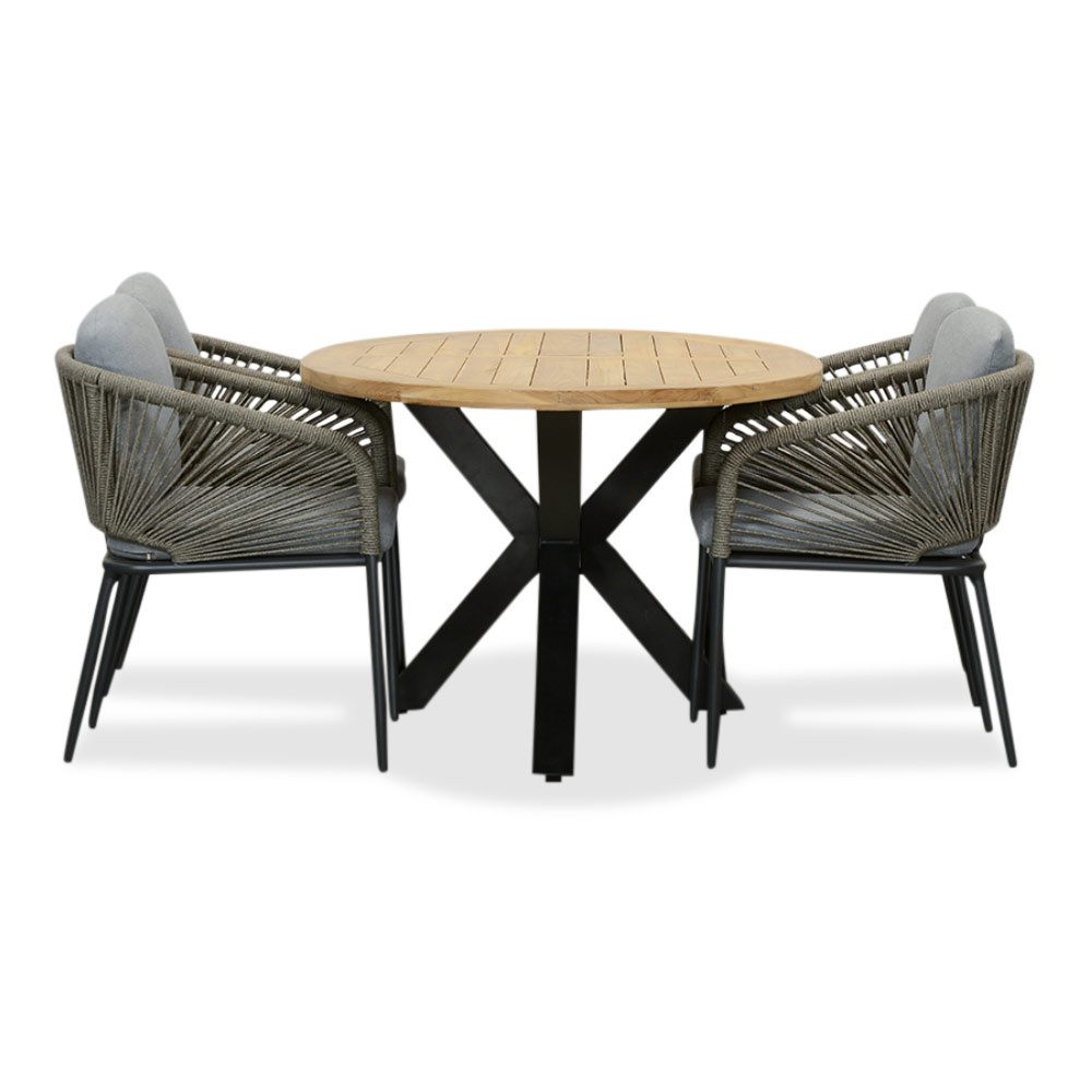 Cleve/Savanna dining tuinset | 4 personen | teakhout + aluminium | 200cm ovaal
