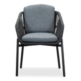 Cleve/Rico charcoal dining tuinset | 4 personen | teakhout + aluminium | 200cm ovaal