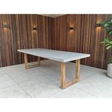 Lausanne/Tulum Sahara Dust dining tuinset | 6 personen | betonlook + touw | 250cm