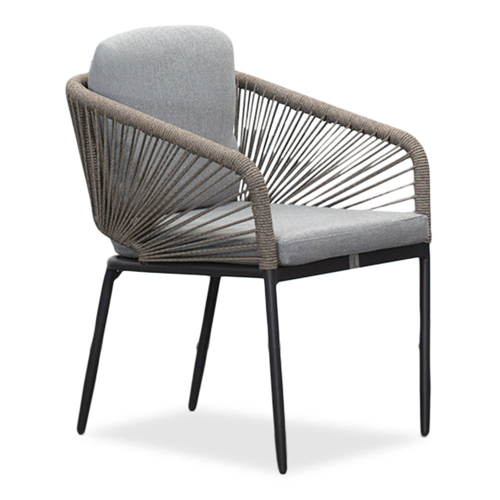 Savanna dining tuinstoel | aluminium + touw | antraciet afbeelding