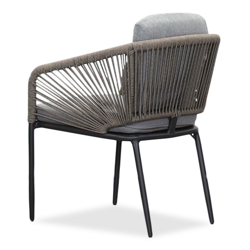 Savanna dining tuinstoel | aluminium + touw | antraciet