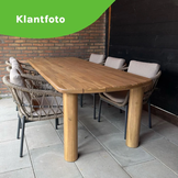 Laredo/Dakota beige dining tuinset | 6 personen | hardhout + touw | 255cm