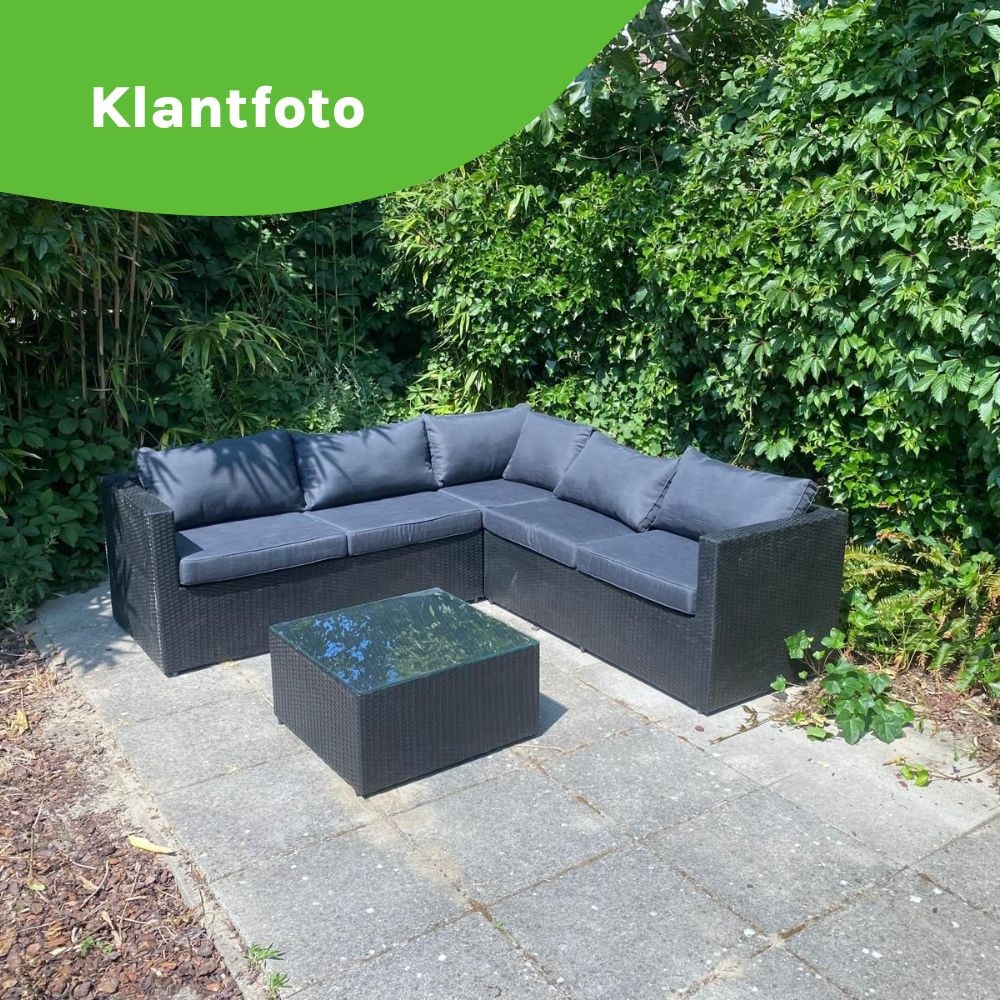 Asker hoek loungeset 5 personen | wicker | Ash Grey | 4-delig - 210x210cm