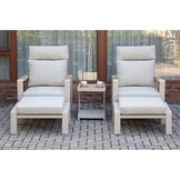 Manhattan lounge balkonset 2 personen | aluminium + polywood | beige | 5-delig