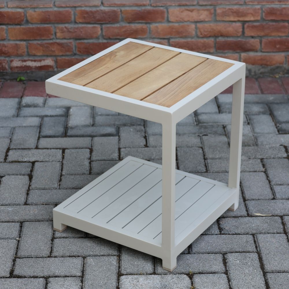 Manhattan lounge balkonset 2 personen | aluminium + polywood | beige | 5-delig