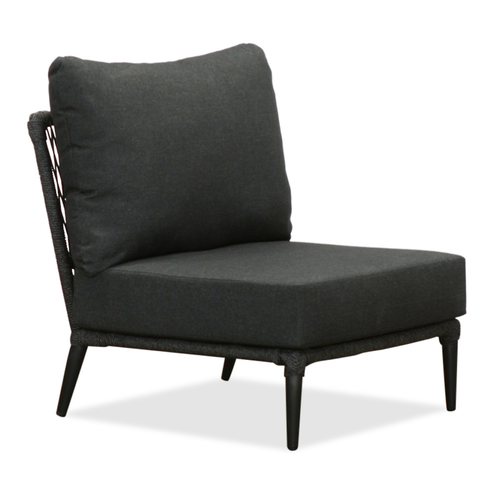 Palermo tussenelement | aluminium + touw | Lava Grey