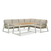 Como dining loungeset 6 personen | aluminium + polywood | beige | 4-delig - 271x210cm