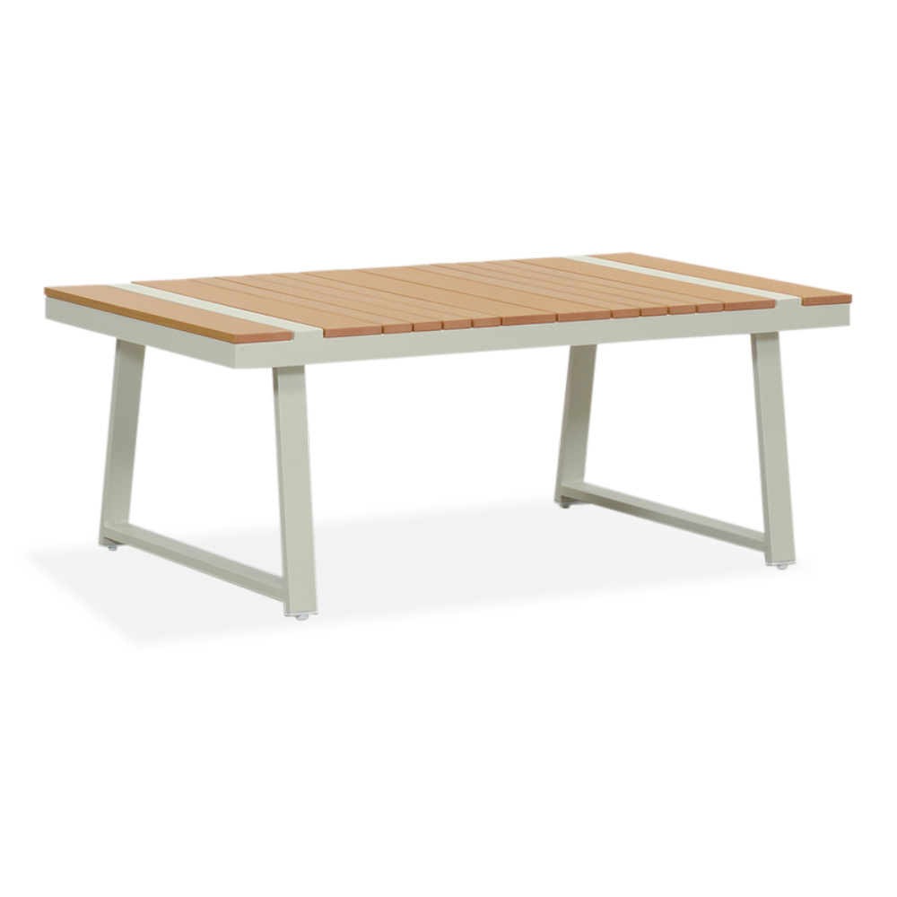 Como hoek loungeset 6 personen | aluminium + polywood | beige | 4-delig - 271x210cm
