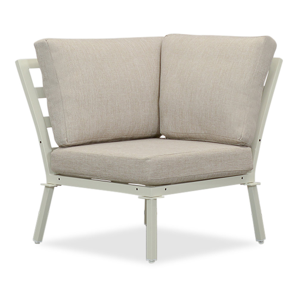 Como hoek loungeset 6 personen | aluminium + polywood | beige | 4-delig - 271x210cm