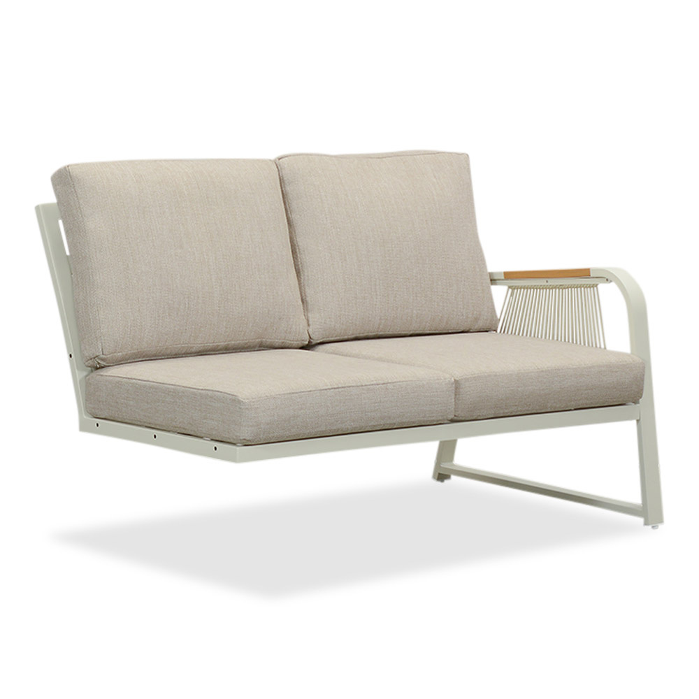 Como hoek loungeset 6 personen | aluminium + polywood | beige | 4-delig - 271x210cm