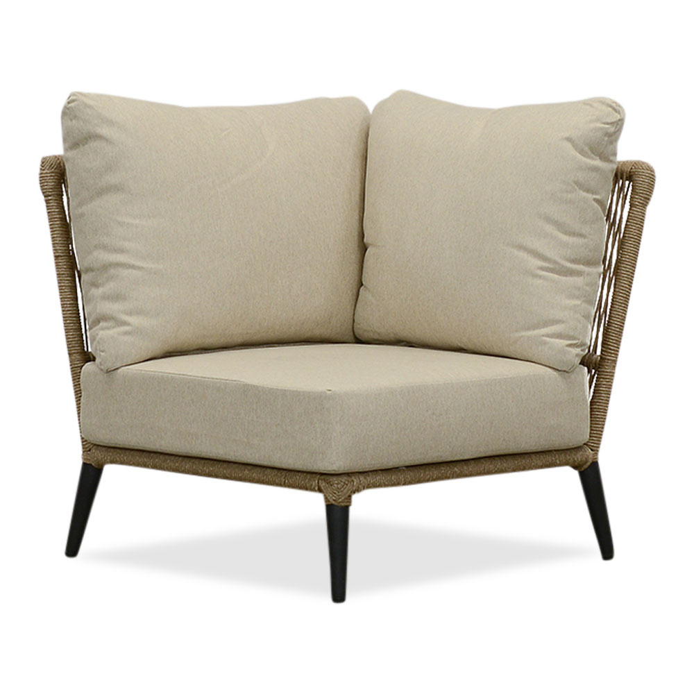 Palermo hoek loungeset 5 personen | aluminium + touw | Sahara Dust | 4-delig - 230x230cm