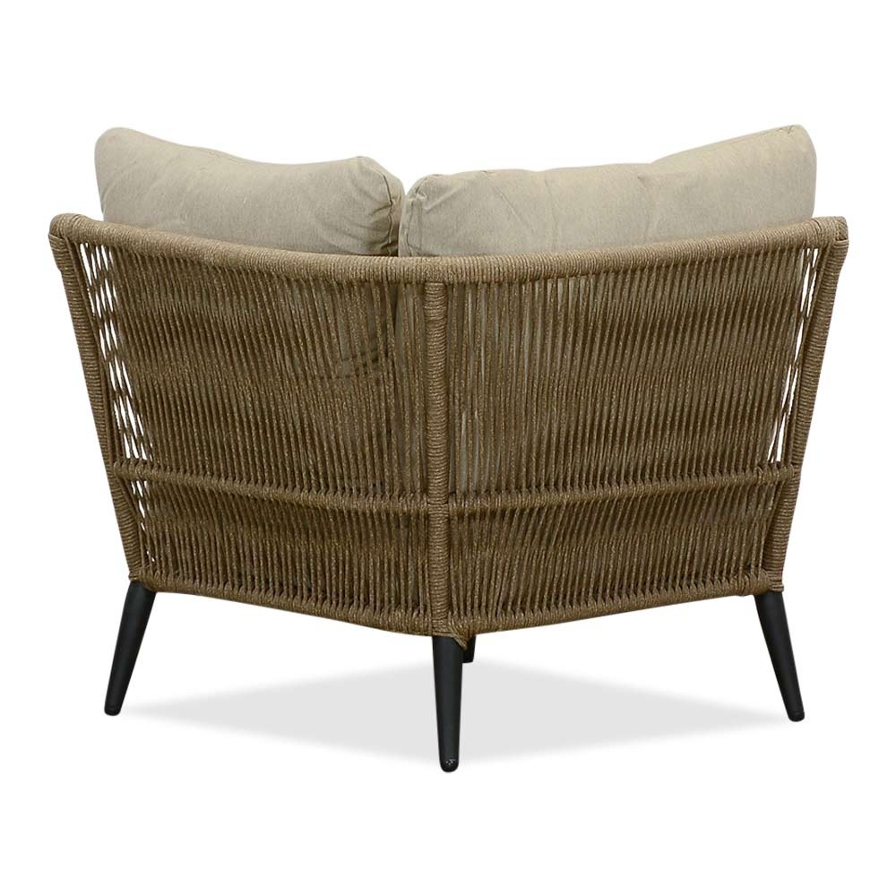 Palermo hoek loungeset 5 personen | aluminium + touw | Sahara Dust | 4-delig - 230x230cm
