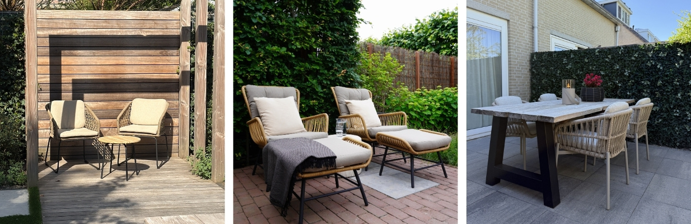 Tuin op het noorden inrichten tuinmeubelen
