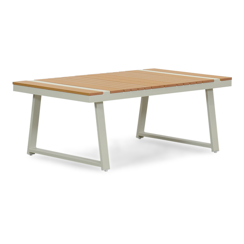 Como stoel-bank loungeset - verstelbaar 5 personen | aluminium + polywood | beige | 3-delig