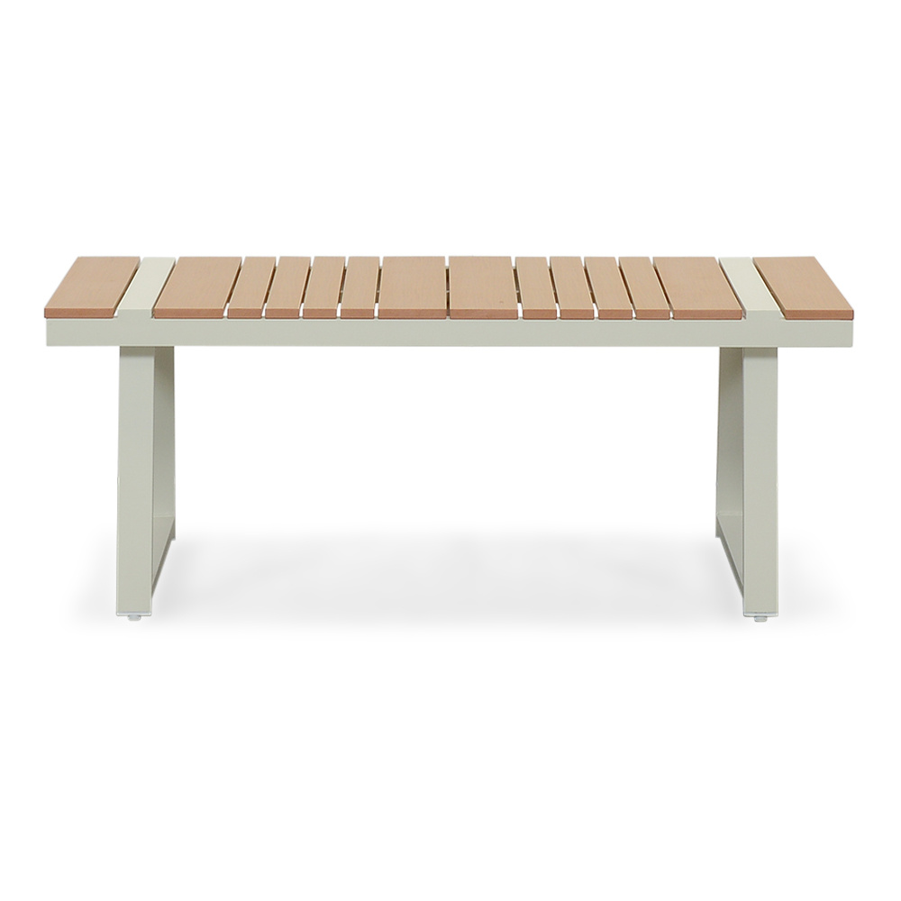 Como stoel-bank loungeset - verstelbaar 5 personen | aluminium + polywood | beige | 3-delig