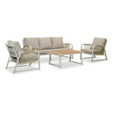 Como stoel-bank loungeset - 5 personen | aluminium + polywood | beige | 3-delig