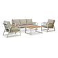 LUX outdoor living Como stoel-bank loungeset - 5 personen | aluminium + polywood | beige | 3-delig