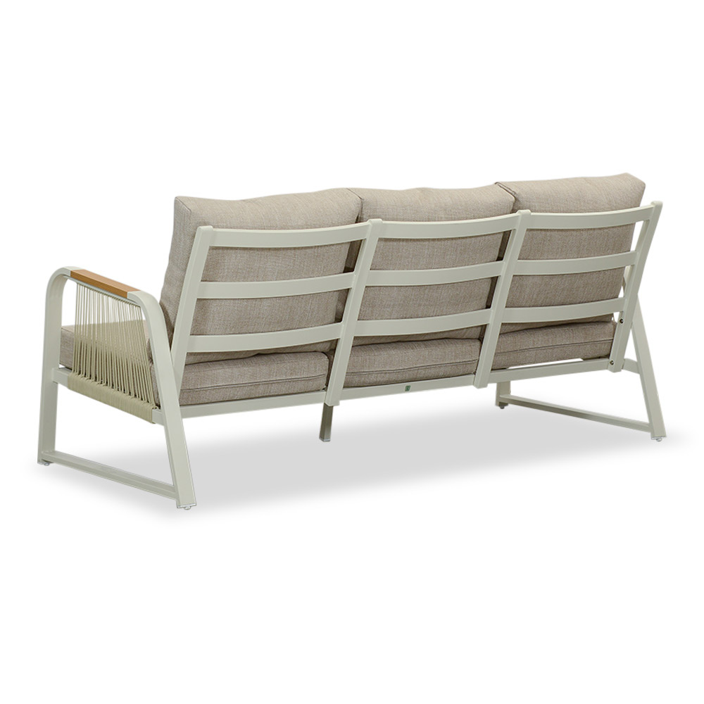 Como stoel-bank loungeset - verstelbaar 5 personen | aluminium + polywood | beige | 3-delig