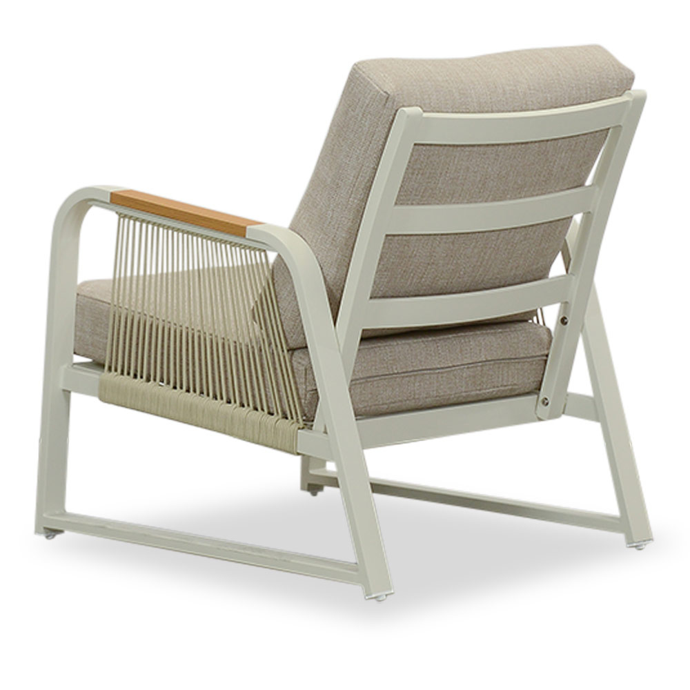 Como stoel-bank loungeset - verstelbaar 5 personen | aluminium + polywood | beige | 3-delig