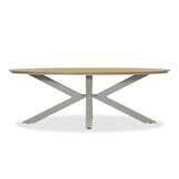 Dallas dining tuintafel 6 personen | polywood + aluminium | Natural Wood/beige | 220cm