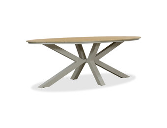 Dallas dining tuintafel 6 personen | polywood + aluminium | Natural Wood/beige | 220cm