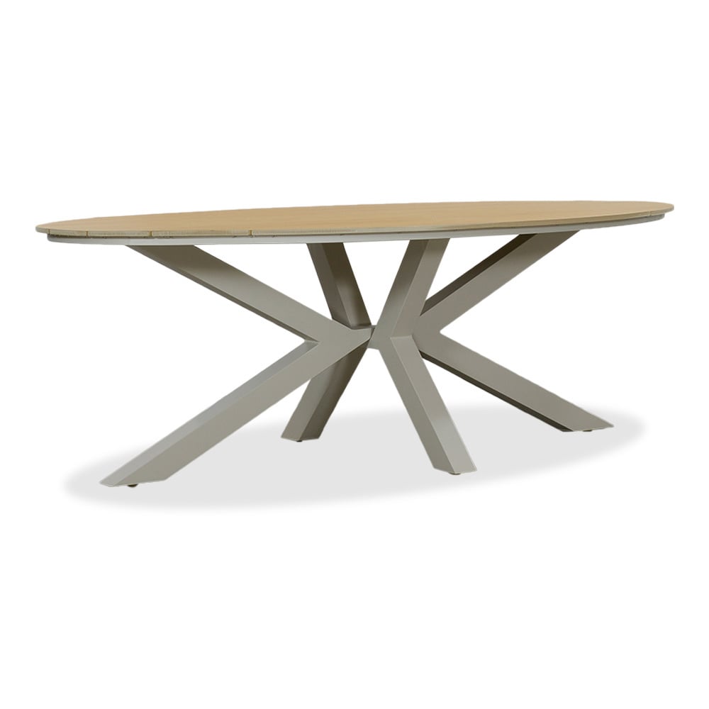 Dallas dining tuintafel 6 personen | polywood + aluminium | Natural Wood/beige | 220cm afbeelding