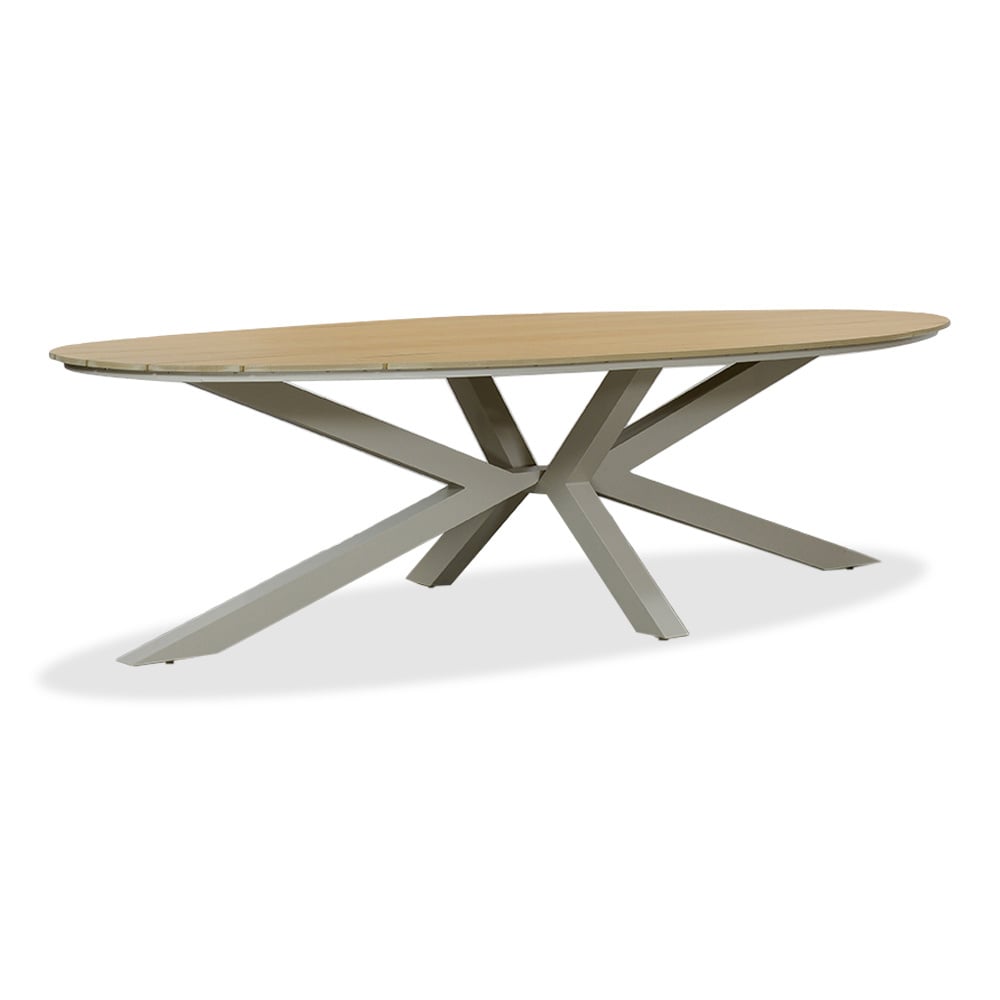 Dallas dining tuintafel 8 personen | polywood + aluminium | Natural Wood/beige | 280cm