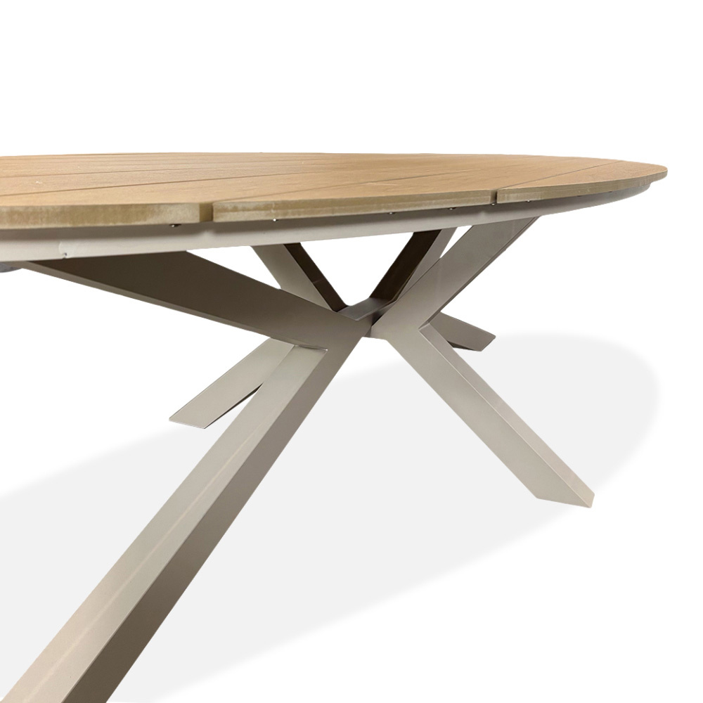 Dallas dining tuintafel 8 personen | polywood + aluminium | Natural Wood/beige | 280cm
