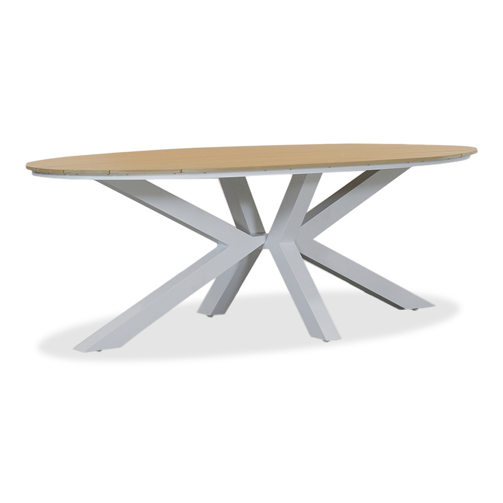 Dallas dining tuintafel 6 personen | polywood + aluminium | wit | 220cm afbeelding