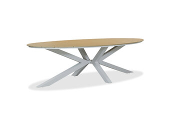 Dallas dining tuintafel 8 personen | polywood + aluminium | wit | 280cm