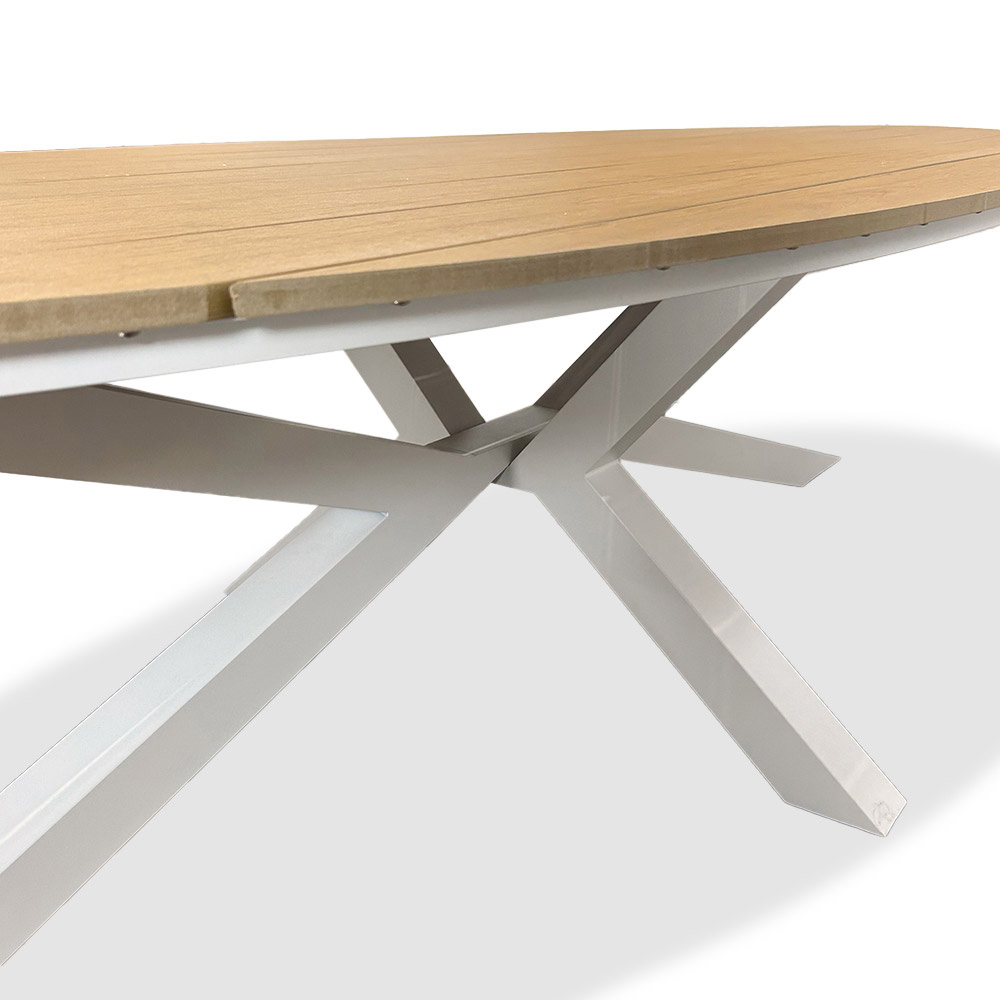 Dallas dining tuintafel 8 personen | polywood + aluminium | wit | 280cm