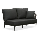 Palermo hoek loungeset met tussenmodule & betonlook tafels 6 personen | aluminium + touw | Lava Grey