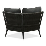 Palermo hoek loungeset met tussenmodule & teak tafels 6 personen | aluminium + touw | Lava Grey