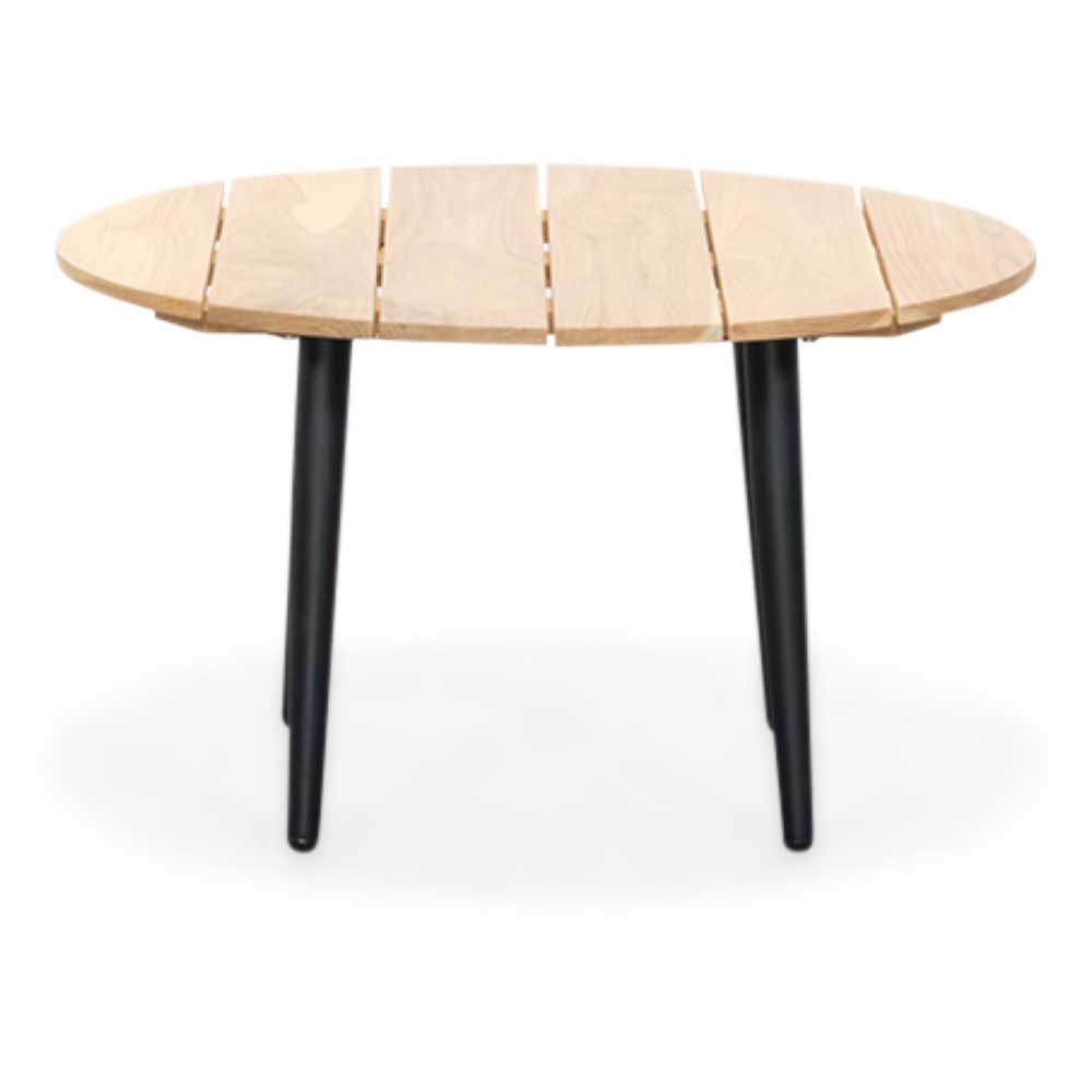 Palermo hoek loungeset met teak tafels 5 personen | aluminium + touw | Lava Grey | 6-delig