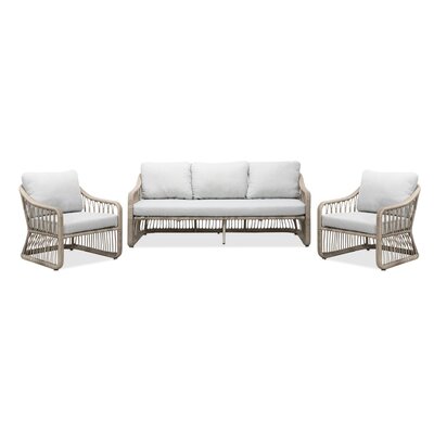 Bruno stoel-bank loungeset 5 personen | wicker + teakhout | Desert Tan | 3-delig