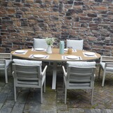 Dallas dining tuintafel 6 personen | polywood + aluminium | Natural Wood/beige | 220cm